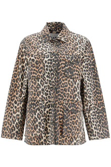  Ganni leopard print canvas overshirt