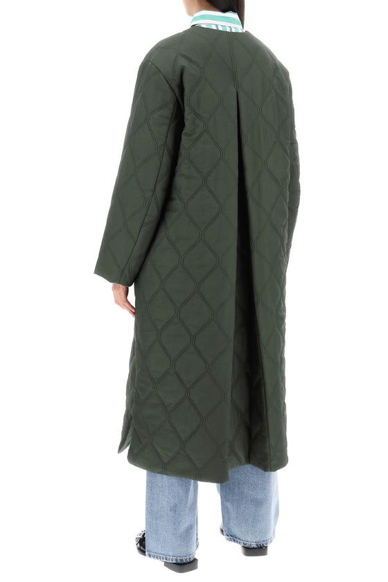 Ganni quilted midi coat