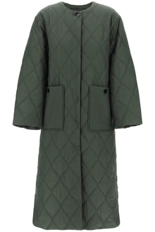  Ganni quilted midi coat