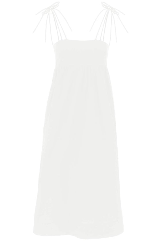 Ganni cotton poplin midi dress in