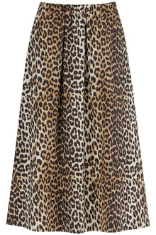  Ganni long leopard print maxi skirt