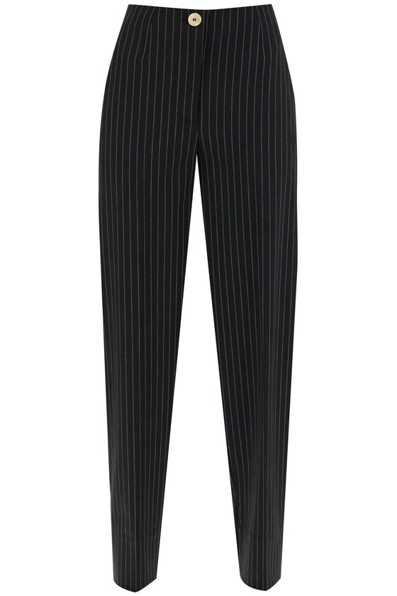 Ganni striped tapered trousers