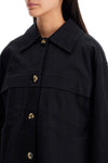 Ganni checked canvas jacket with textured pattern