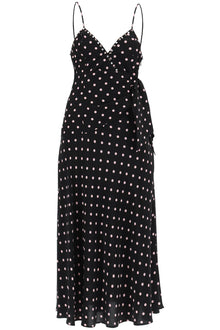  Alessandra Rich polka dot slip dress with studs and rhinestones