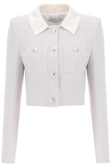  Alessandra Rich cropped jacket in tweed boucle'