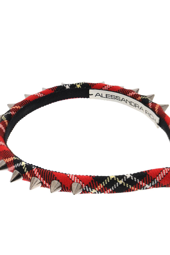 Alessandra Rich tartan headband with spike