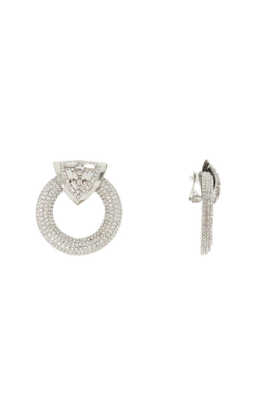 Alessandra Rich circle earrings with crystals