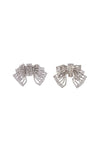 Alessandra Rich bow crystal silver hypoallergenic earrings