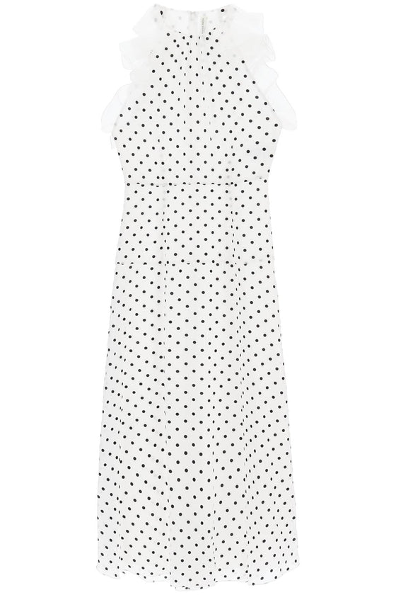 Alessandra Rich sleeveless maxi dress in polka