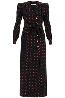  Alessandra Rich silk maxi dress with polka dots