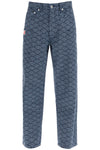 Kenzo monkey workwear jeans with seigaiha print