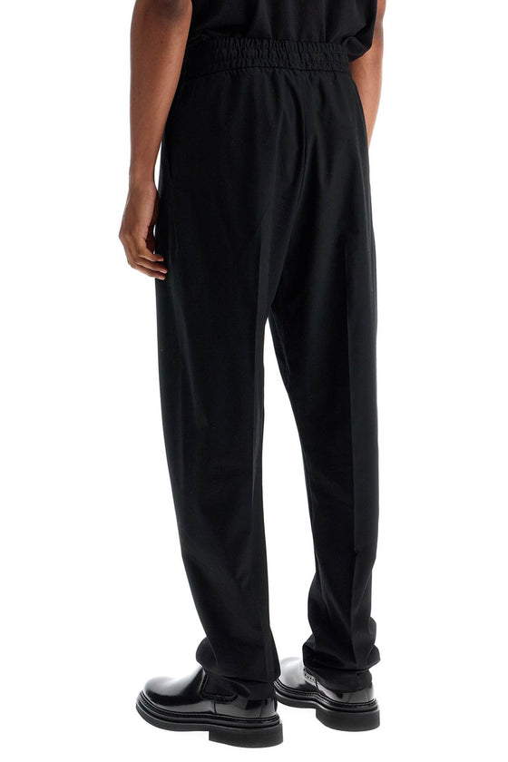 Fear Of God wide leg black cotton and wool pants