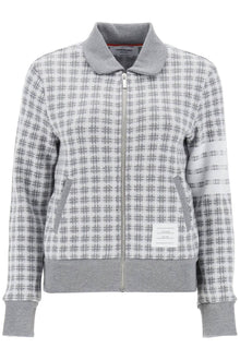  Thom Browne 4-bar sweatshirt in check knit