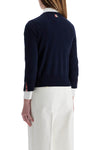 Thom Browne navy blue cotton sweatshirt with 4 stripes crew neck