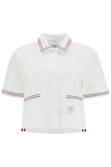  Thom Browne cropped oxford shirt for women