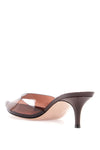 Gianvito Rossi brown glossy tpu sandals with stiletto heel