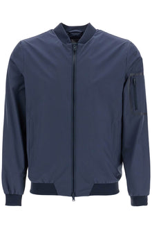  HERNO bomber in poliestere blu scuro con gore windstopper impermeabile