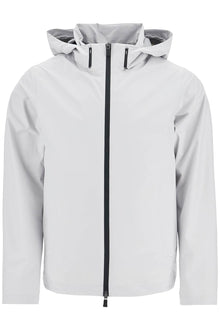  HERNO light gray polyester waterproof bomber with hood