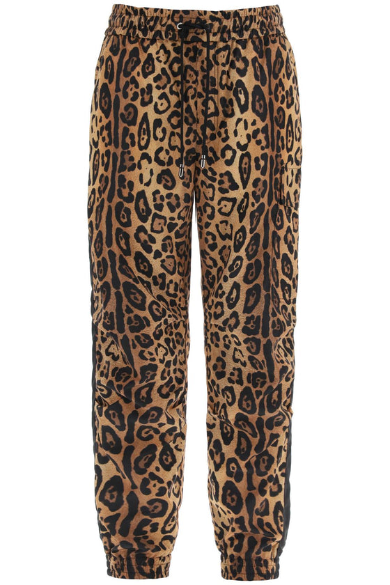 Dolce & Gabbana leopard print nylon jogger pants for