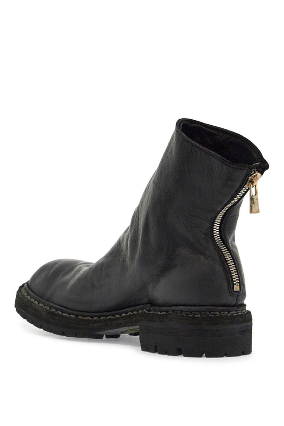 Guidi black horse leather high zip boots