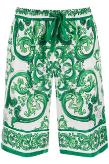  Dolce & Gabbana maiolica print silk bermuda