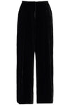 Golden Goose women's high-waisted wide-leg black velvet pants