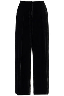  Golden Goose women's high-waisted wide-leg black velvet pants