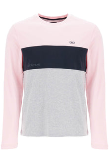  EDEN PARK long sleeve crew neck t-shirt in pink*** blue*** and gray cotton