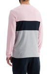 EDEN PARK long sleeve crew neck t-shirt in pink*** blue*** and gray cotton