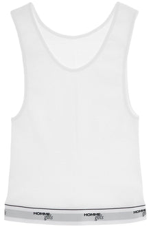  Homme Girls white cotton sleeveless crop top