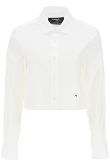  Homme Girls cotton twill cropped shirt