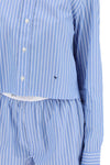 Homme Girls cropped striped poplin shirt