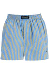 Homme Girls blue cotton boxer shorts with vertical yellow stripes