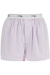 Homme Girls high-waisted lavender striped boxer