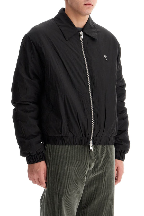 Ami Alexandre Matiussi crumpled canvas bomber jacket