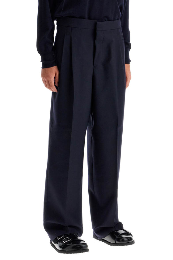 Ami Alexandre Matiussi large fit wool gabardine trousers