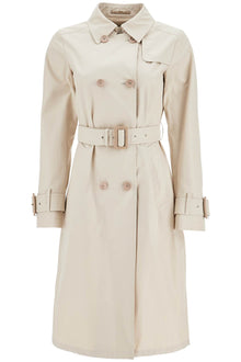  HERNO beige cotton double-breasted trench coat with adjustable sleeves