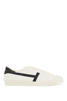  Tom Ford white low top leather sneakers with velcro