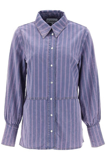  Ganni striped denim shirt