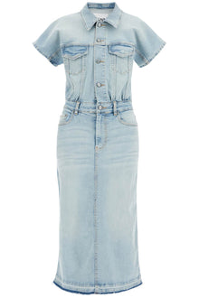  Ganni stretch denim midi dress in 8