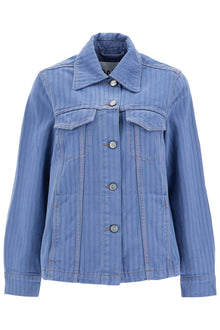  Ganni "striped overdyed denim jacket