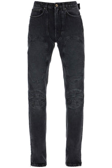  JEAN PAUL GAULTIER jeans with padded inlays and lace-up