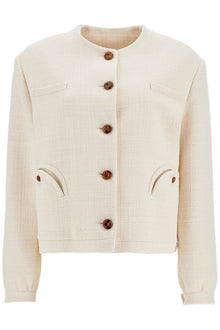  Blaze Milano cropped cream cotton bolero with buttons and pockets