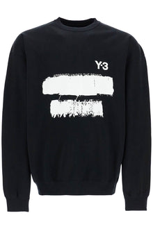  Y-3 black cotton sweatshirt with text graphic