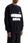 Y-3 black cotton sweatshirt with text graphic