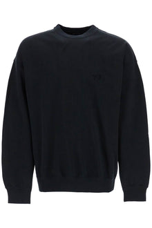  Y-3 black cotton crewneck sweatshirt with tone-on-tone logo