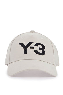  Y-3 gray cotton cap with large logo and curved brim