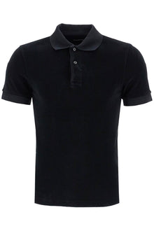  Tom Ford black cotton solid polo