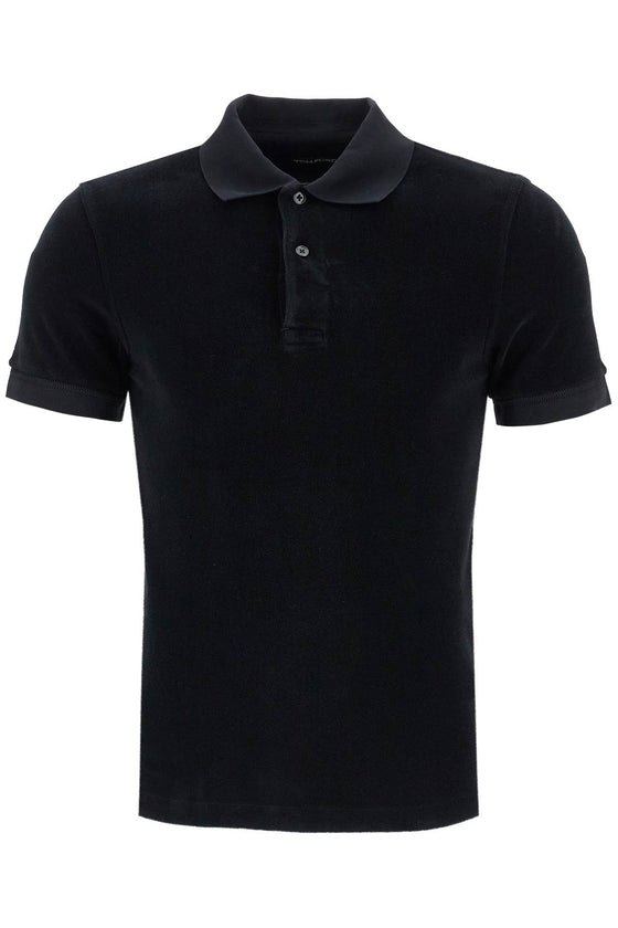 Tom Ford black cotton solid polo