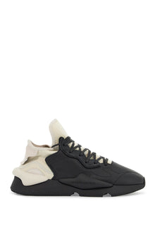  Y-3 black fabric and leather kaiwa sneakers for men